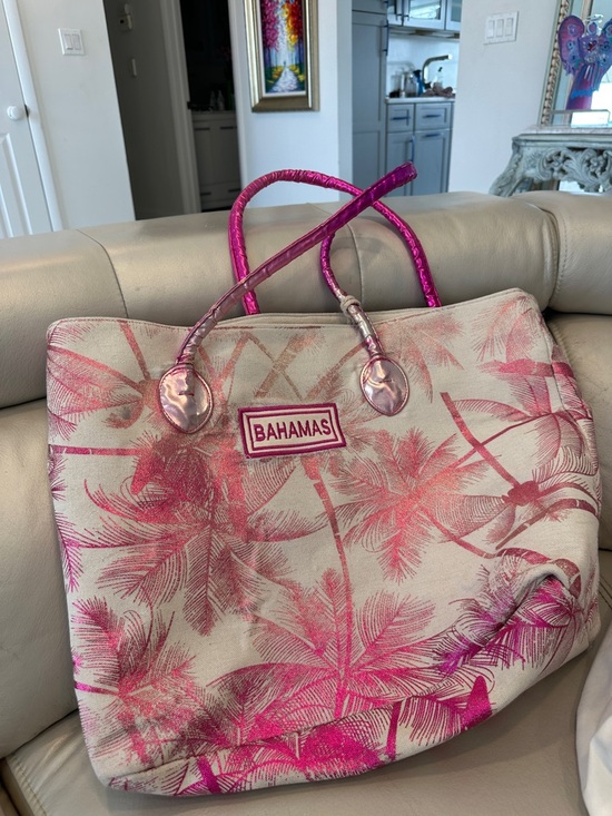 Handbags - Bahamas Pink Palm-Print Tote Bag
